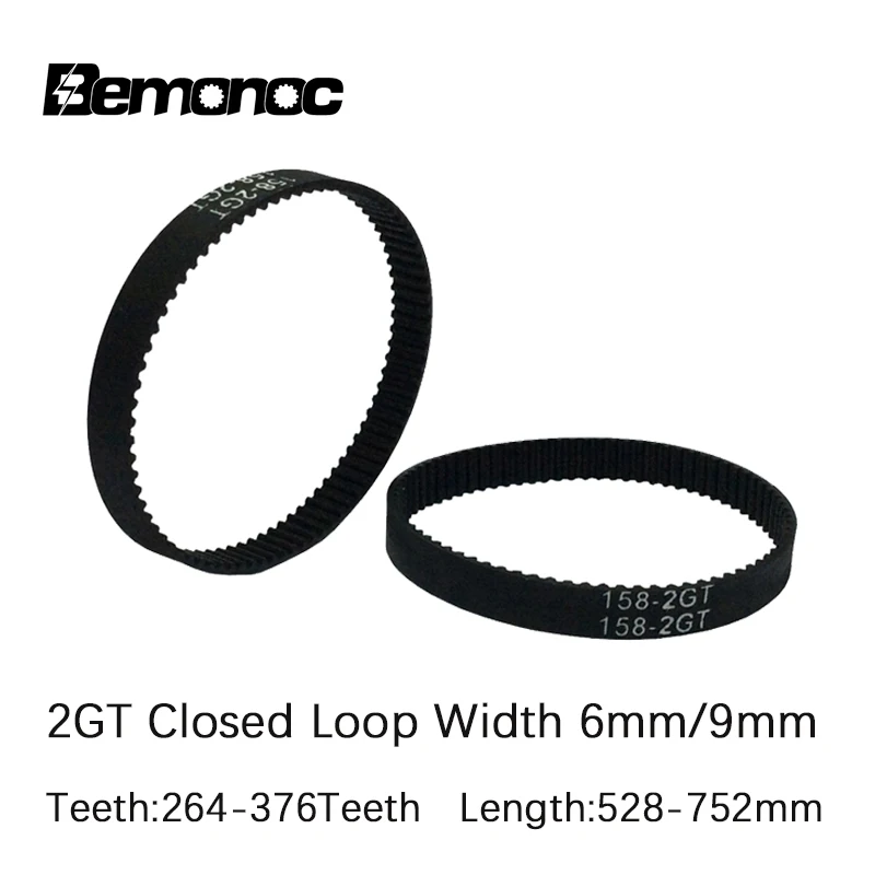 

3D Printer 2GT synchronous timing belt Pitch length 528/540/550/600/606/610/616/640/670/696/752 width 6/9mm closed-loop GT2 belt