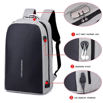 New Men Anti-theft code lock backpack USB Charging Large Capacity Travel Backpacks Male Business computer Bag student SchoolBag
New Men Anti-theft code lock backpack USB Charging Large Capacity Travel Backpacks Male Business computer Bag student SchoolBag