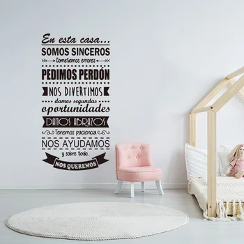 Large Spanish In This House Rule Wall Sticker Kids Room Bedoom Spanish EN AQUESTA CASA Family Love Quote Wall Decal Vinyl Decor
Large Spanish In This House Rule Wall Sticker Kids Room Bedoom Spanish EN AQUESTA CASA Family Love Quote Wall Decal Vinyl Decor