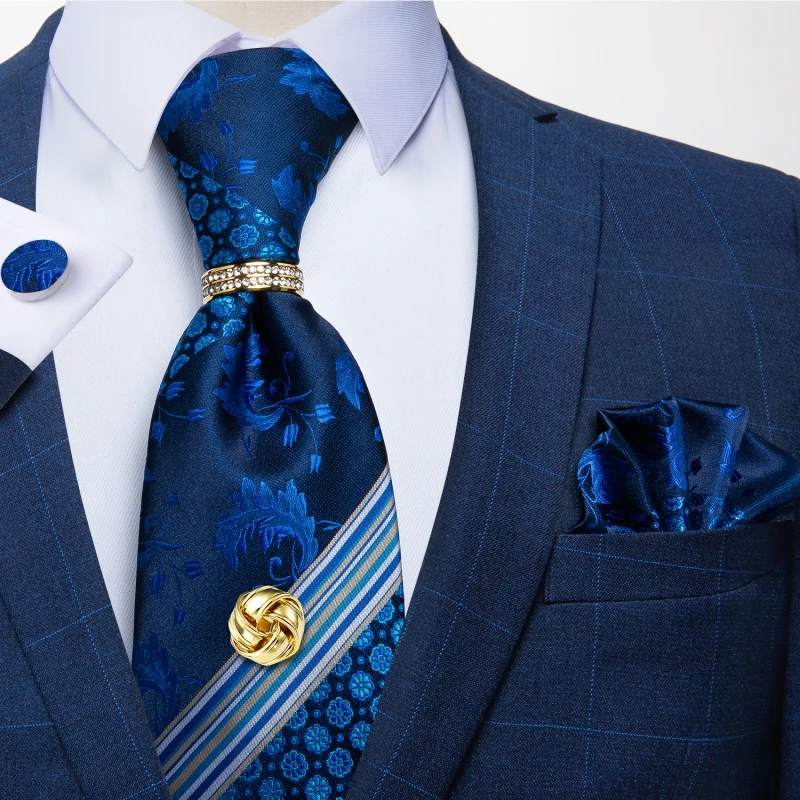 Blue Floral Striped Silk Ties 8cm Mens Necktie Hanky Cufflink Tie Tack With Chain Business Wedding Party Gravata Tie Set DiBanGu
Blue Floral Striped Silk Ties 8cm Mens Necktie Hanky Cufflink Tie Tack With Chain Business Wedding Party Gravata Tie Set DiBanGu