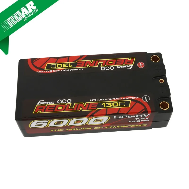 Gens ace Redline Series 4000mAh/5800mAh/6000mAh/6600mah/8200m 7.6V 130C 2S HardCase HV Lipo Battery Pack with Hardcase & T plug | Игрушки