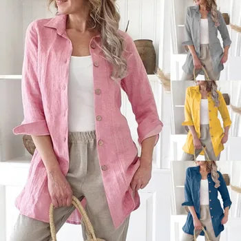 All Aeason Fashion Women Cotton linen Casual Solid Long Sleeve Shirt Blouse Button Down Tops Free Ship рубашка женская Z4
All Aeason Fashion Women Cotton linen Casual Solid Long Sleeve Shirt Blouse Button Down Tops Free Ship рубашка женская Z4