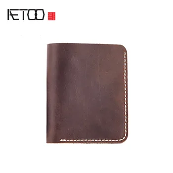 AETOO Crazy horse leather short hand-stitched wallet, leather vintage handmade wallet, leather vertical small wallet 
AETOO Crazy horse leather short hand-stitched wallet, leather vintage handmade wallet, leather vertical small wallet