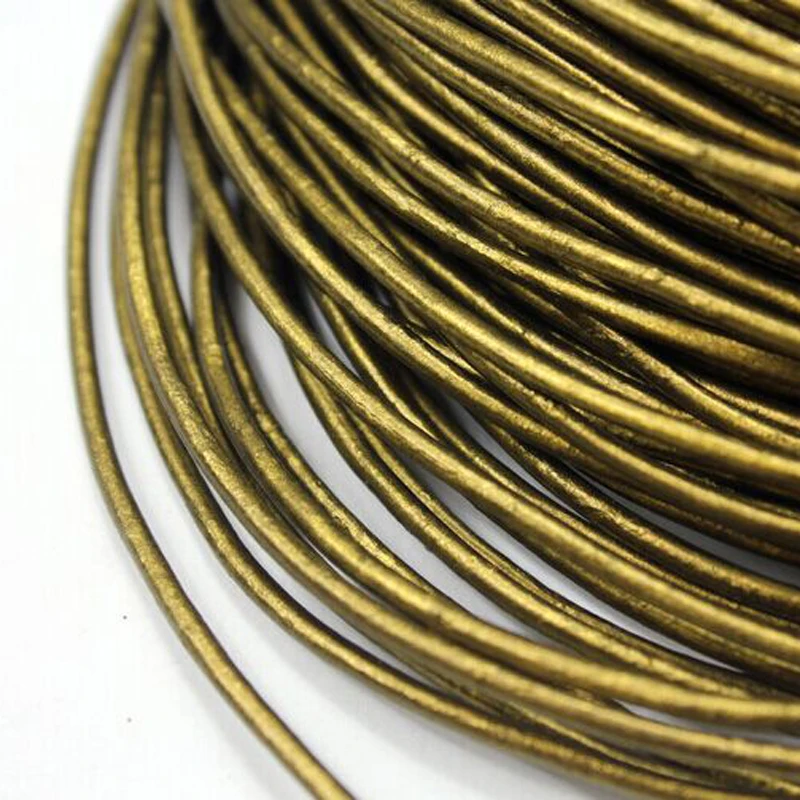 Aaazee 5 Yards 2mm Round Genuine Cow Hide Metallic Brass Leather Strands for DIY Bracelet Jewelry Making, 2mm Real Cord
Aaazee 5 Yards 2mm Round Genuine Cow Hide Metallic Brass Leather Strands for DIY Bracelet Jewelry Making, 2mm Real Cord