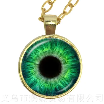 Charming Green Eyes Evil Eye Necklace Beautiful Animal Dragon Cats Eye 25mm Glass Cabochon Sweater chain For Her 
Charming Green Eyes Evil Eye Necklace Beautiful Animal Dragon Cats Eye 25mm Glass Cabochon Sweater chain For Her
