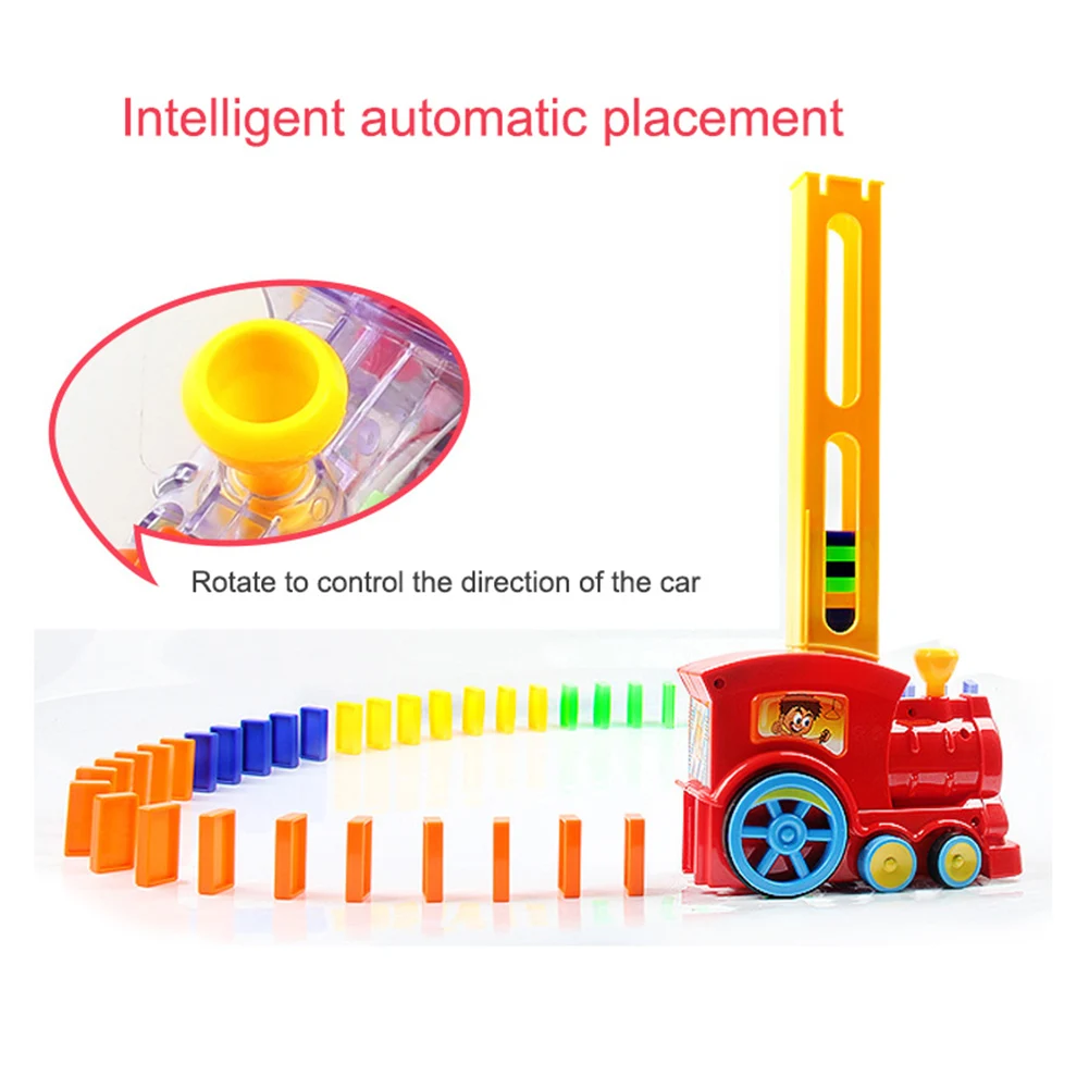 DIY Building Blocks Dominoes Rally Toy Set Children Kids Sound Light Auto Deal Domino Rally Electric Train Educational Toy