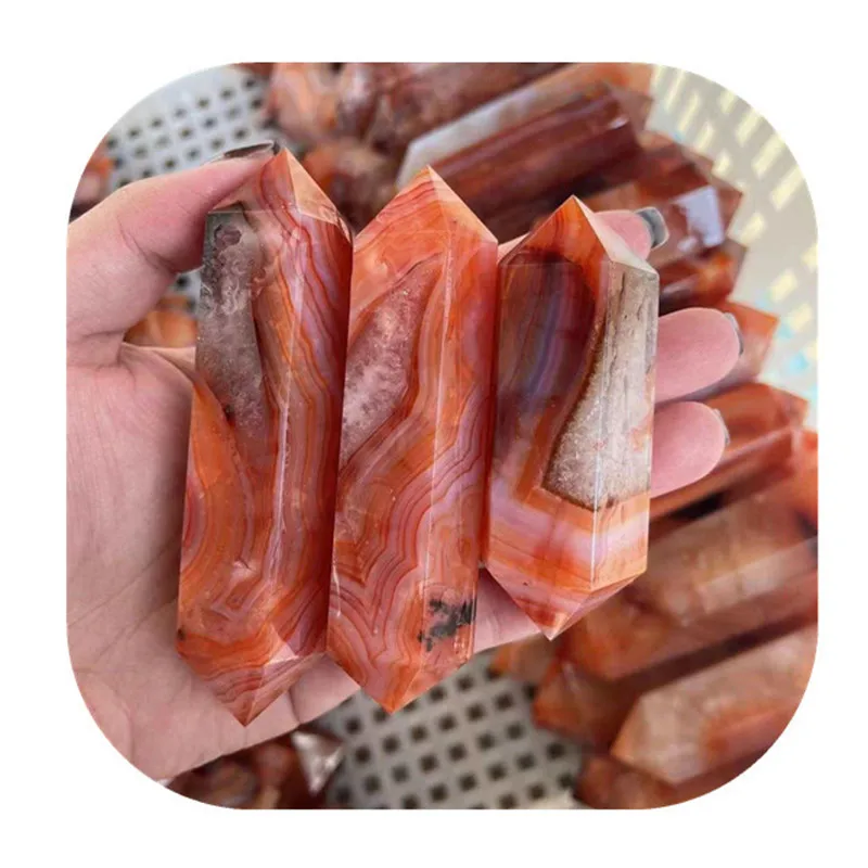 Spiritual Healing Crystals Wand Tower Natural Red Carnelian Double Point For Sale
Spiritual Healing Crystals Wand Tower Natural Red Carnelian Double Point For Sale