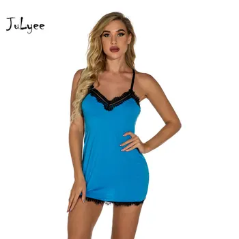 JULYEE Women Babydolls Sexy Solid V-neck Spaghetti Strap Backless Patchwork Lace Slim Lady Erotic Set Chemises 
JULYEE Women Babydolls Sexy Solid V-neck Spaghetti Strap Backless Patchwork Lace Slim Lady Erotic Set Chemises