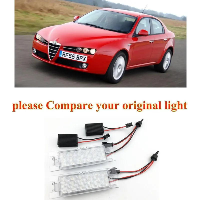 

2pc Car Accessories Special Car License Plate Lamp For Alfa Romeo 147 00-10 156 97-07 159 05-11 166 98-07 canbus error free