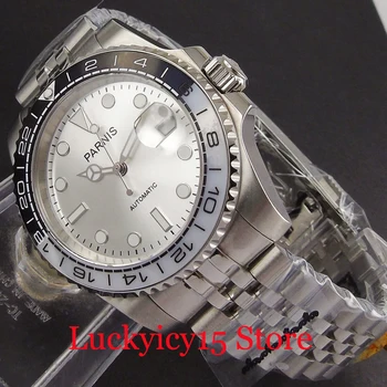 PARNIS White Automatic Men Watch Sapphire Glass Jubilee Band Rotating Bezel MIYOTA Movement 
PARNIS White Automatic Men Watch Sapphire Glass Jubilee Band Rotating Bezel MIYOTA Movement