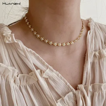 HUANZHI 2020 New Korea Retro Gold metal Bead flower Clavicle Chain Necklace for Women Girls Wedding New Jewelry Gifts
HUANZHI 2020 New Korea Retro Gold metal Bead flower Clavicle Chain Necklace for Women Girls Wedding New Jewelry Gifts