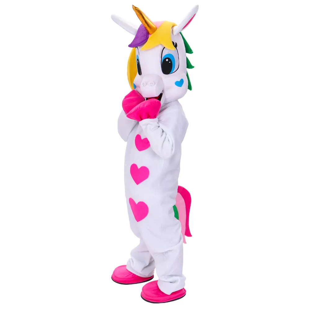 Костюм-талисман белого единорога костюм коня-маскота парад качественные клоуны