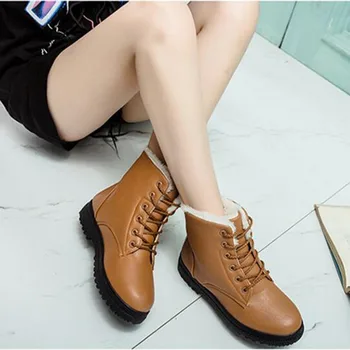 Women Winter Snow Boots Genuine Leather Ankle Spring Flat Shoes Woman Short Brown Botas with Fur 2020 for Women Lace Up Boots
Women Winter Snow Boots Genuine Leather Ankle Spring Flat Shoes Woman Short Brown Botas with Fur 2020 for Women Lace Up Boots