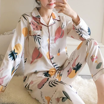 Jodimitty 2 Piece Autumn Women Sleepwear Faux Silk Satin Pajamas Set Long Sleeve Sleepwear Pajamas Suit Female Homewear
Jodimitty 2 Piece Autumn Women Sleepwear Faux Silk Satin Pajamas Set Long Sleeve Sleepwear Pajamas Suit Female Homewear