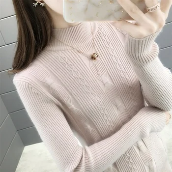 2019 autumn and winter slim knit women's semi-high collar pullover base long sleeve women slim sweater
2019 autumn and winter slim knit women's semi-high collar pullover base long sleeve women slim sweater