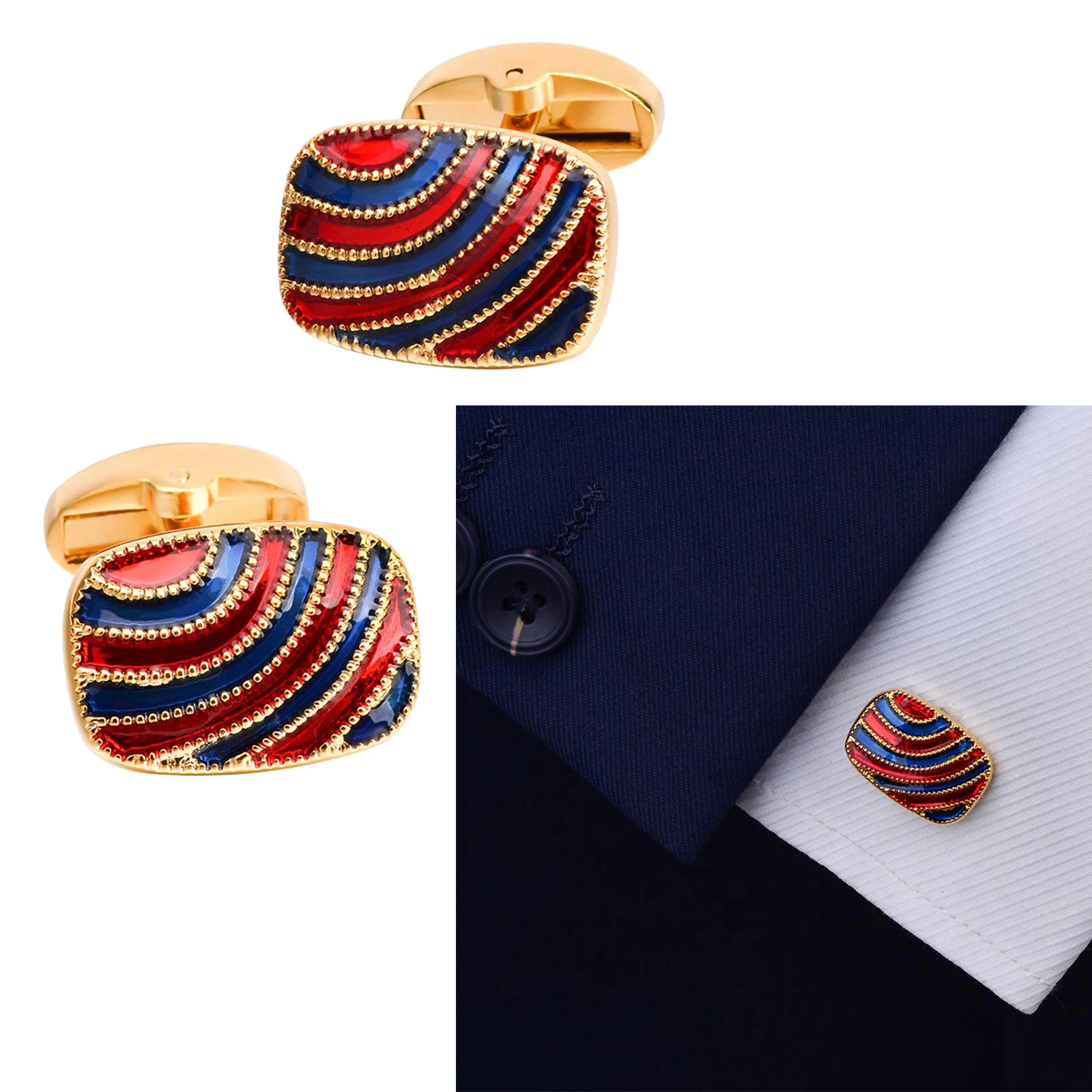 2x Cuff Links Metal Shirt Stud Jewelry Metal Cuff Button for Suits Uniform 2x Cuff Links Metal Shirt Stud Jewelry Metal Cuff Button for Suits Uniform