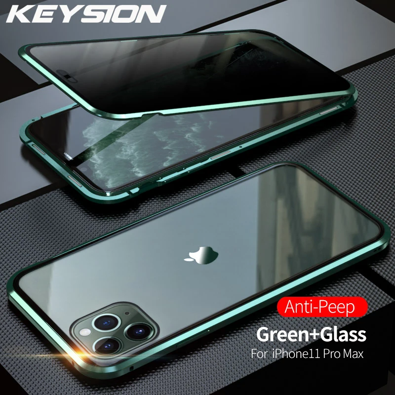 KEYSION Anti peeping металлический чехол для телефона iPhone 11 Pro Max анти Конфиденциальность