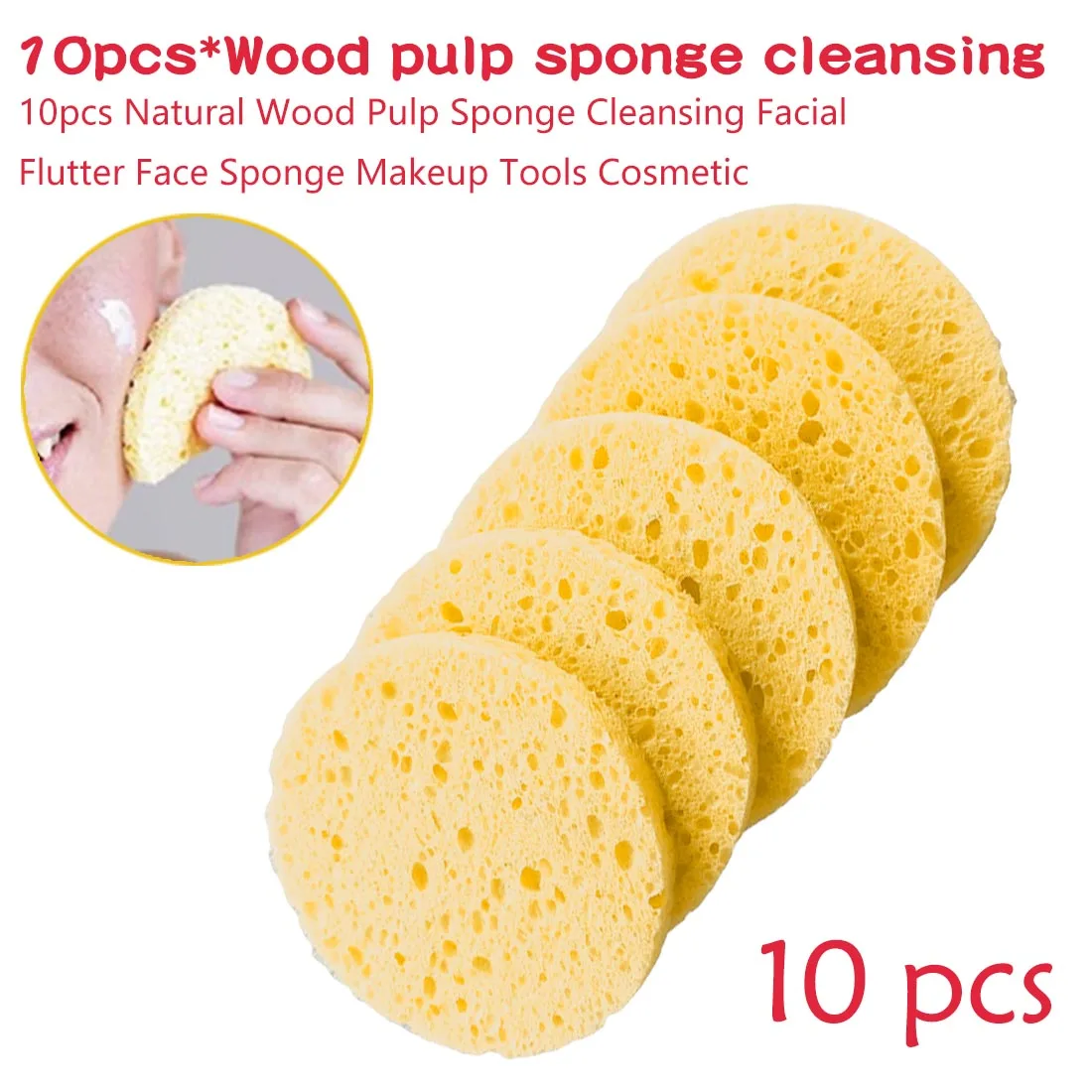 10pcs Soft Wood Pulp Sponge Cellulose Compress Cosmetic Puff Facial Washing Sponge Face Care Cleansing Makeup Remover Tools
10pcs Soft Wood Pulp Sponge Cellulose Compress Cosmetic Puff Facial Washing Sponge Face Care Cleansing Makeup Remover Tools