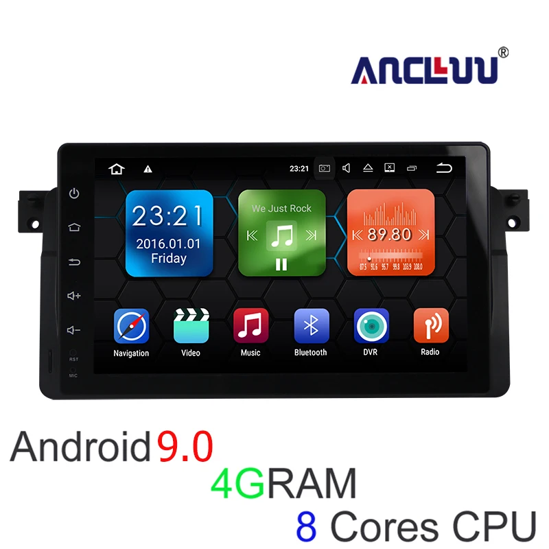 Ancluu 9 дюймов Android 0 4G RAM Автомобильный dvd плеер для BMW E46 3 серии M3 автомобильный Радио
