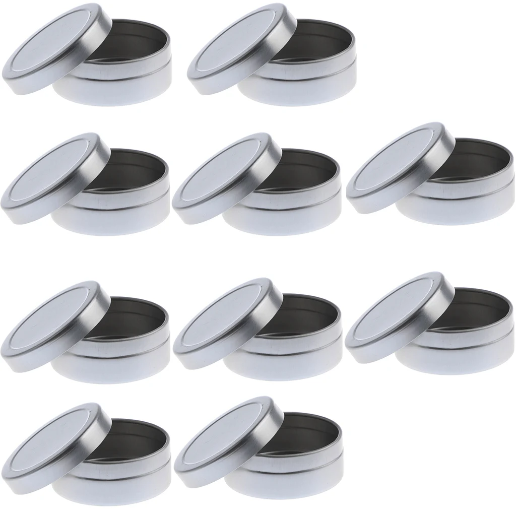 10x 10g Round Aluminum Cosmetics Cream Empty Lip Balm Containers Jars Tin 10x 10g Round Aluminum Cosmetics Cream Empty Lip Balm Containers Jars Tin
