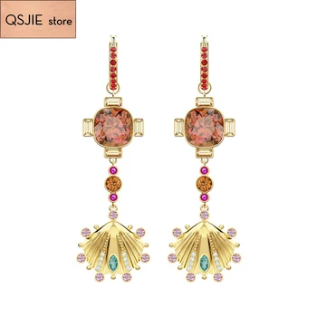QSJIE High quality SWA new beach style shiny shell lady Earrings Charming fashion jewelry 
QSJIE High quality SWA new beach style shiny shell lady Earrings Charming fashion jewelry