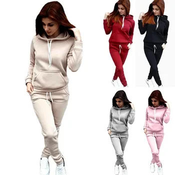 2020 Warm Womens Set Solid Color Long Sleeve Pocket Hoodies Sports Tops Trousers Tracksuit Sweat Suit Jogging Set Winter Womens
2020 Warm Womens Set Solid Color Long Sleeve Pocket Hoodies Sports Tops Trousers Tracksuit Sweat Suit Jogging Set Winter Womens