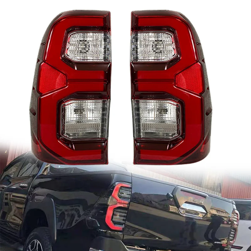 

New Design LED Rear Tail Lamp Car Body Kit Back Lamp Taillight For Hilux Revo Rocco 2021 Pickup Car Tail Lamps