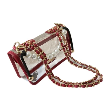 Pearl Tote Transparent Jelly Bag Handbag Chain Shoulder Bag Messenger Bag
Pearl Tote Transparent Jelly Bag Handbag Chain Shoulder Bag Messenger Bag