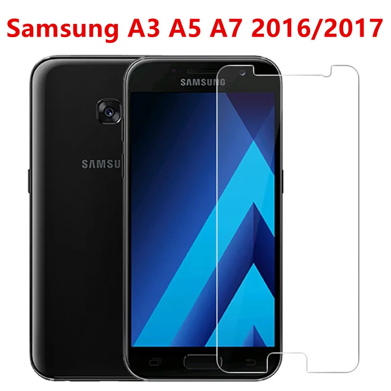 Фото A5 2017 Tempered glass For Samsung Galaxy A3 A7 Screen Protector Glass Film on 2016 protective | Мобильные телефоны и