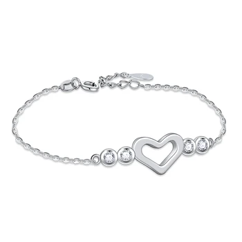 New Fashion 925 Sterling Silver Heart Bracelet Adjustable Charm Bracelets & Bangles For Women Solid silver Jewelry gift
New Fashion 925 Sterling Silver Heart Bracelet Adjustable Charm Bracelets & Bangles For Women Solid silver Jewelry gift