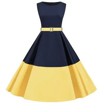 S-3XL Summer Women Elegant Vintage Midi Dress Sexy Solid Patchwork A-line Vestidos Sleeveless Party dress Plus Size Robe Femme
S-3XL Summer Women Elegant Vintage Midi Dress Sexy Solid Patchwork A-line Vestidos Sleeveless Party dress Plus Size Robe Femme