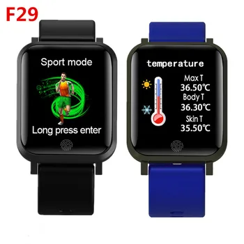 F29 Smart Bracelet Temperature Monitor 1.3 Inch Sports Smart Watch Sleep Monitor Pedometer Alarm ClockHeart Rate Blood Pressure
F29 Smart Bracelet Temperature Monitor 1.3 Inch Sports Smart Watch Sleep Monitor Pedometer Alarm ClockHeart Rate Blood Pressure