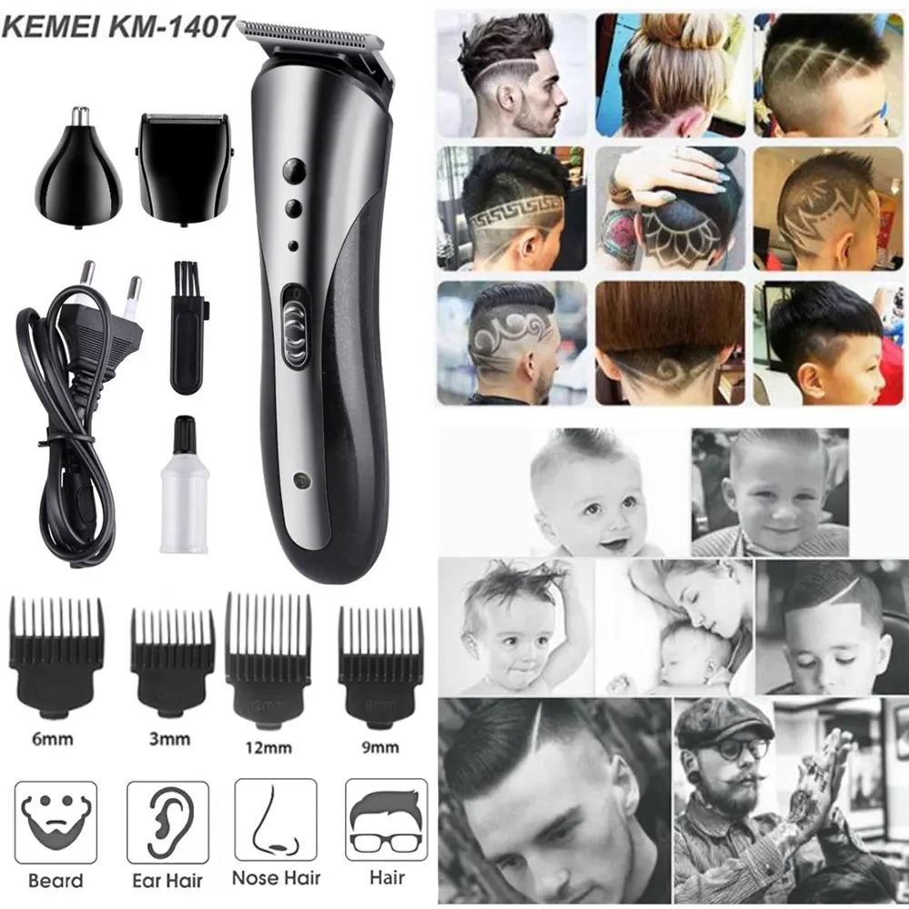 Kemei All in1Rechargeable Hair Trimmer Waterproof Men's Shaving Wireless Electric Shaver Beard Nose Ear Shaver Hair Clipper Tool
Kemei All in1Rechargeable Hair Trimmer Waterproof Men's Shaving Wireless Electric Shaver Beard Nose Ear Shaver Hair Clipper Tool