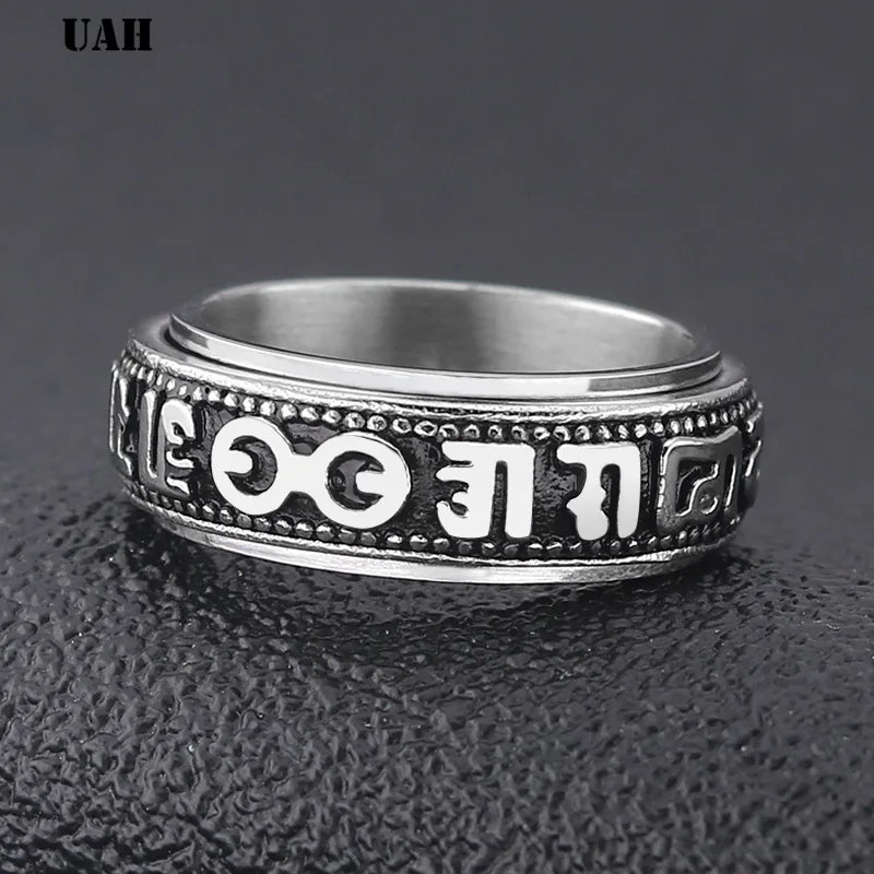 UAH Rotatable Swastika Rings Men Spinner Stainless Steel Rings for Women Male Band Religious Buddhism Lucky Jewelry Size 6-13
UAH Rotatable Swastika Rings Men Spinner Stainless Steel Rings for Women Male Band Religious Buddhism Lucky Jewelry Size 6-13