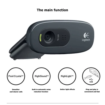 100% Logitech C270 C270i 720P HD Webcam Built-in Mic Computer PC Desktop USB Web Camera for Live Broadcast Video Calling Webcast
100% Logitech C270 C270i 720P HD Webcam Built-in Mic Computer PC Desktop USB Web Camera for Live Broadcast Video Calling Webcast
