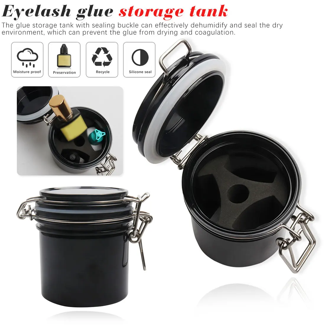 Individual Adhesive Stand Eyelash Extension Activated Sealed Storage Jar Container Makeup Tool Eyelash Glue Storage Tank
Individual Adhesive Stand Eyelash Extension Activated Sealed Storage Jar Container Makeup Tool Eyelash Glue Storage Tank