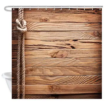Rustic Brown Wood Panel Decor, Western Farm House Cuntry Wooden with Rope Shower Curtains for Bathroom, Polyester Fabric
Rustic Brown Wood Panel Decor, Western Farm House Cuntry Wooden with Rope Shower Curtains for Bathroom, Polyester Fabric