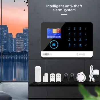 Security Alarm System Switchable Wireless Home Security WIFI GSM GPRS Alarm System APP Remote Control RFID Card Arm Disarm