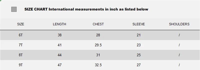 SIZE CHART