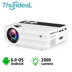 ThundeaL мини-проектор UB10 Android WiFi 3D светодиодный проектор 2000 люмен ТВ домашний кинотеатр LCD видео USB VGA поддержка 1080 P HD мультимедийный проектор