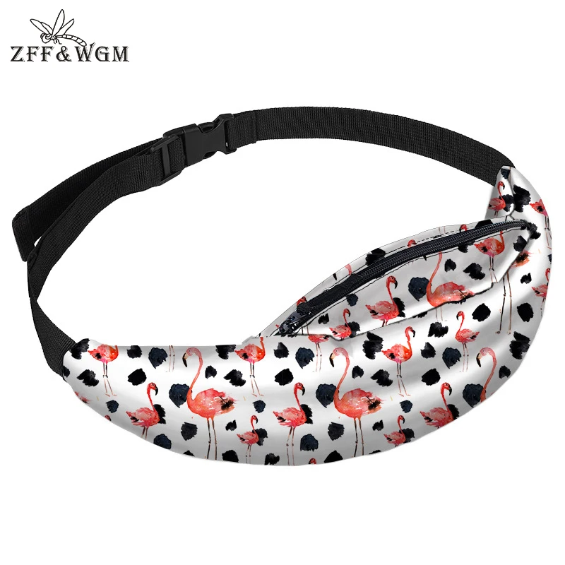 

ZFF&WGm 3D Print Waist Bag Women Belt Deisgner Classic Leather Fanny Pack Men White Zipper Men Waist Belt Bag Wa