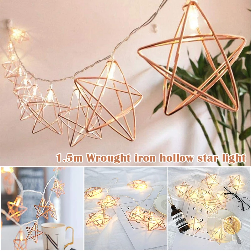 LED String Lights Five-Pointed Star Shaped Geometric Fairy Lights Hanging Lamp Battery Powered for Outdoor Indoor Decor AL
LED String Lights Five-Pointed Star Shaped Geometric Fairy Lights Hanging Lamp Battery Powered for Outdoor Indoor Decor AL