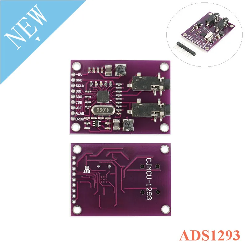 ADS1293 Digital Electrocardiogram (ECG) Module Physiological Signal Measurement 3-Channel 24-Bit Analog Front End
ADS1293 Digital Electrocardiogram (ECG) Module Physiological Signal Measurement 3-Channel 24-Bit Analog Front End