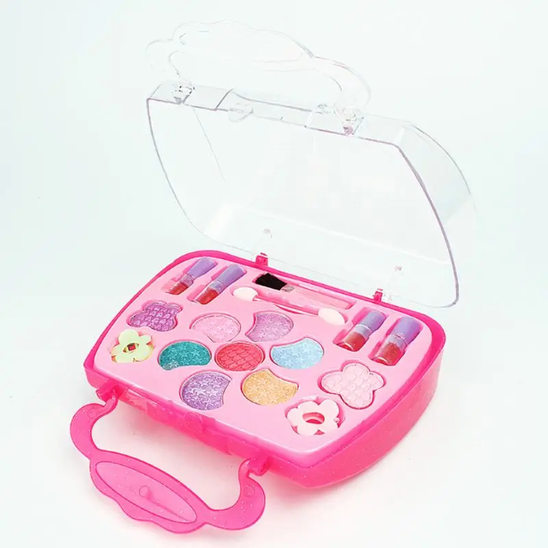 

Safe Non Toxic Children Girl Princess Makeup Set Eyeshadow Lipstick Brush Kit Pretend Play Education Toy 97BE