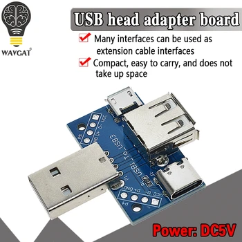 USB Head Switchboard Male USB Connector to Type-c Micro Female USB 2.54-4P transfer test board USB adapter plate XY-USB4
USB Head Switchboard Male USB Connector to Type-c Micro Female USB 2.54-4P transfer test board USB adapter plate XY-USB4