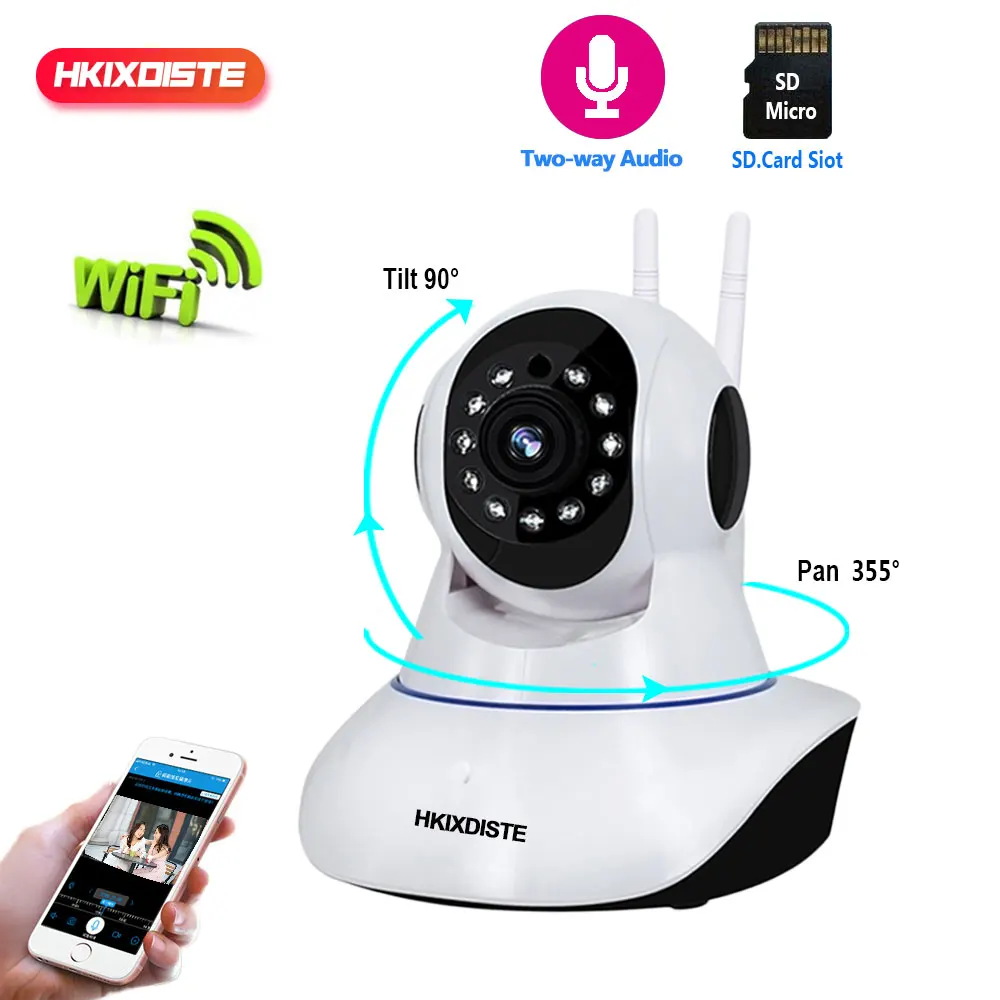 1080P 2MP Wireless Indoor Wifi Surveillance Camera Two-way Audio CCTV Security Ip Camera Home Dome Baby Monitor Support Sd Card
1080P 2MP Wireless Indoor Wifi Surveillance Camera Two-way Audio CCTV Security Ip Camera Home Dome Baby Monitor Support Sd Card