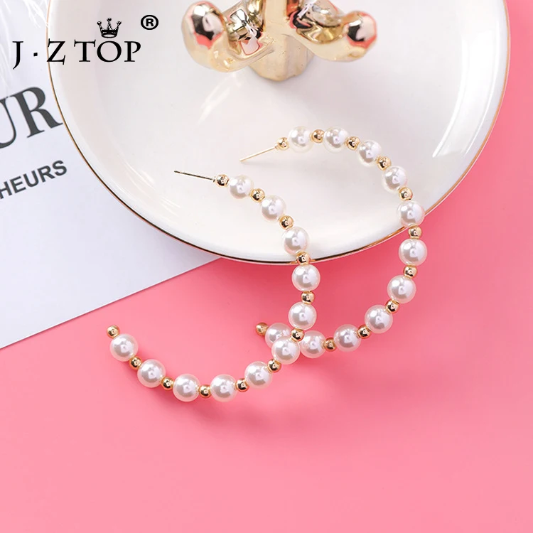 Women Sweet Imitation Pearl Circle Hoop Earrings Simple Half Circle C Shape Size Bead Earring Fashion Female Jewelry Accessories
Women Sweet Imitation Pearl Circle Hoop Earrings Simple Half Circle C Shape Size Bead Earring Fashion Female Jewelry Accessories