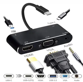 USB-C 5 in 1 Type-C to HDMI Type-C to HDMI/VGA/Audio/USB 3.0 Port+USB C Port Adapter Converter For Laptop Macbook Nintend Switch
USB-C 5 in 1 Type-C to HDMI Type-C to HDMI/VGA/Audio/USB 3.0 Port+USB C Port Adapter Converter For Laptop Macbook Nintend Switch