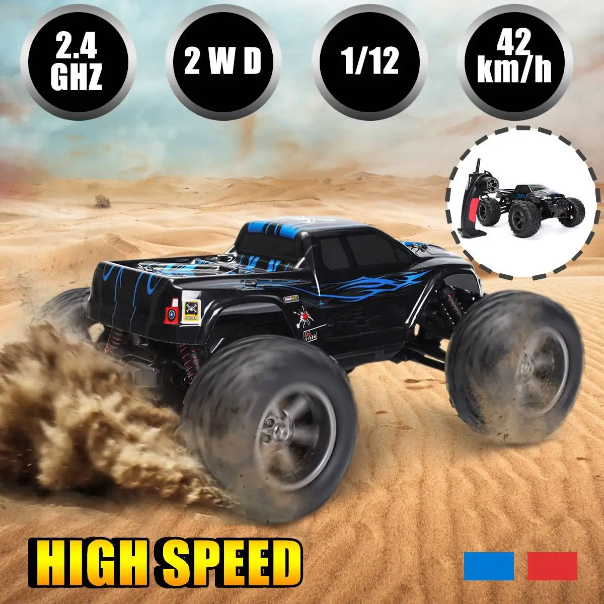 1:12 RC Car 42km/h 2.4GHz Remote Control Cars Toys High Speed Racing Trucks Bigfoot Climbing Electric Off Road Truck for Child
1:12 RC Car 42km/h 2.4GHz Remote Control Cars Toys High Speed Racing Trucks Bigfoot Climbing Electric Off Road Truck for Child