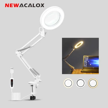 NEWACALOX Table Clamp USB 5X Folding Magnifier Soldering Third Hand Tool Desk Lamp 3 Colors LED Illuminated Magnifying Glass
NEWACALOX Table Clamp USB 5X Folding Magnifier Soldering Third Hand Tool Desk Lamp 3 Colors LED Illuminated Magnifying Glass
